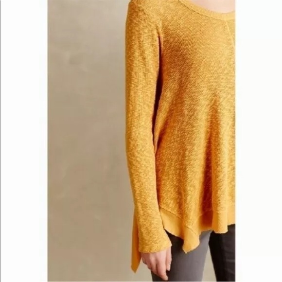 Left of Center Butter Yellow Asymmetrical Long Sleeve Top - Picture 3 of 10